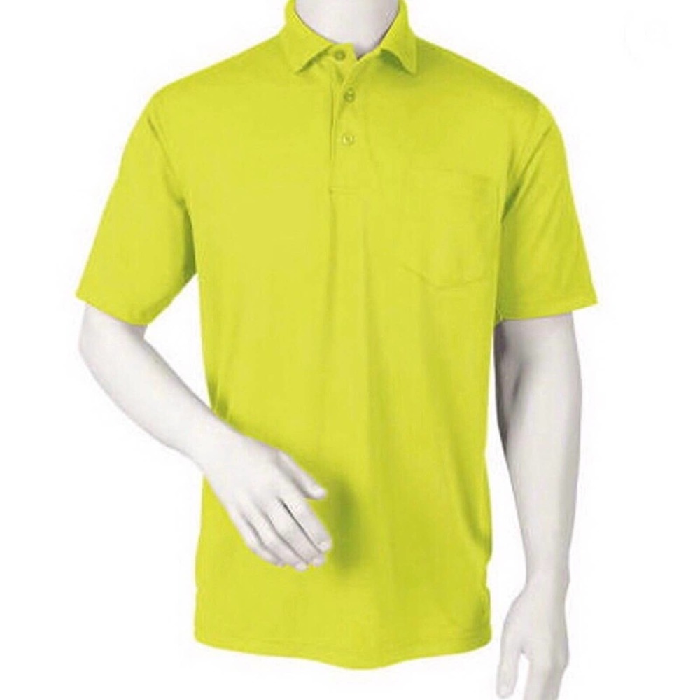 Polo shirt Neon Green Mens Performance 🎾 tennis sport UPF 30+